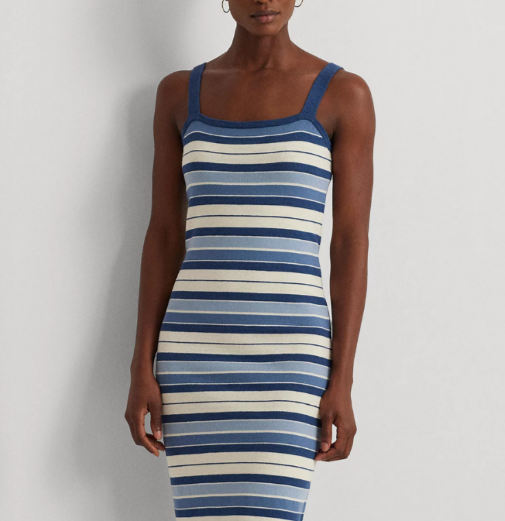 LAUREN Ralph Lauren Striped Tank Dress MSRP $165