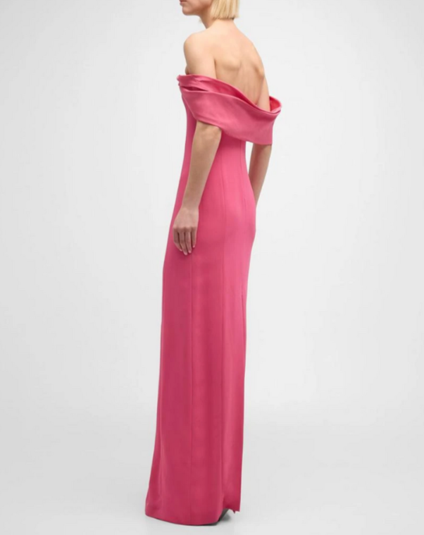 Oscar de la Renta Strapless Column Gown with Draped Detail MSRP $5490