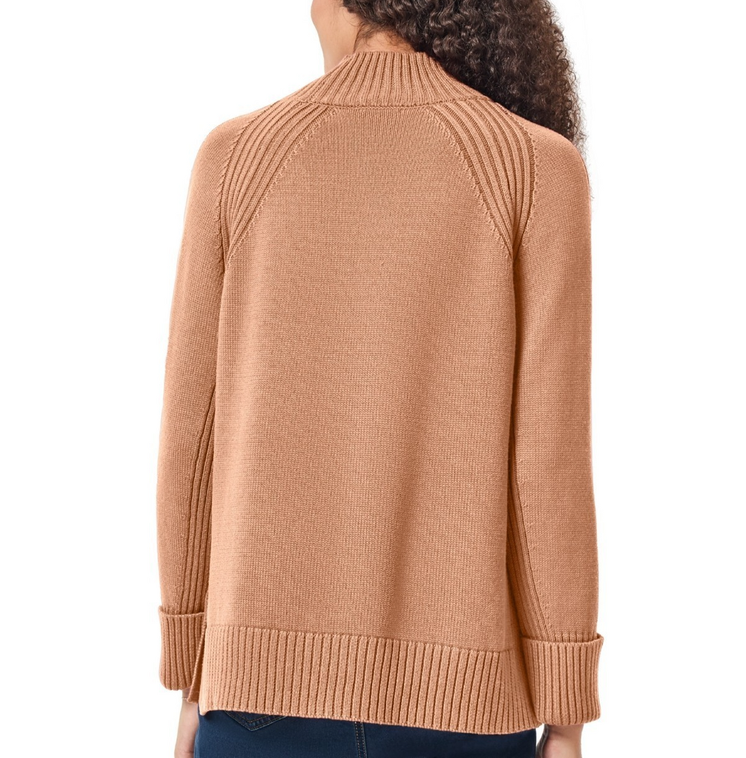 Jones New York Women's Mock Neck Sweater with Rib Detail MSRP $89.50