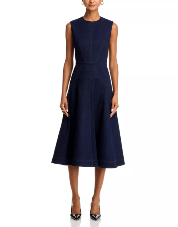 Veronica Beard Karrigan Denim Midi Dress MSRP $548