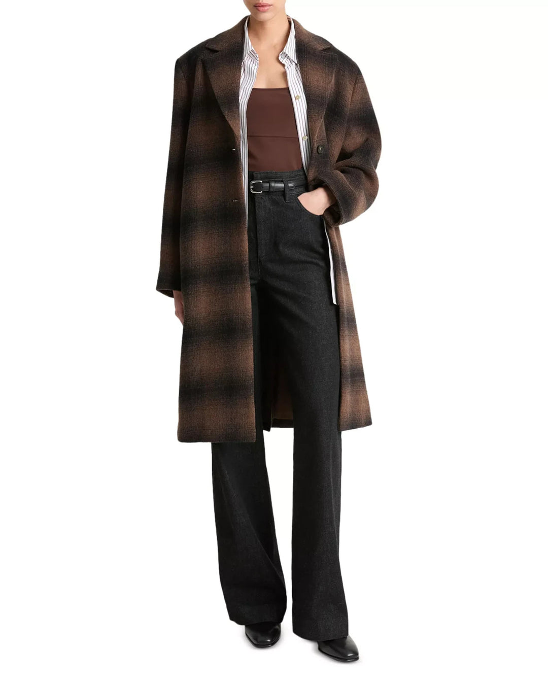 Vince Shadow Plaid Car Coat MSRP $895