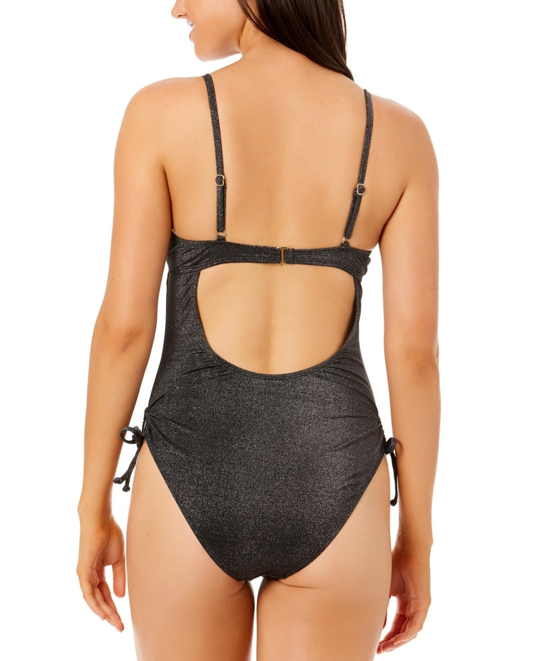 Salt + Cove Juniors' Lurex Open-Back Scoop-Neck One-Piece Swimsuit MSRP $44