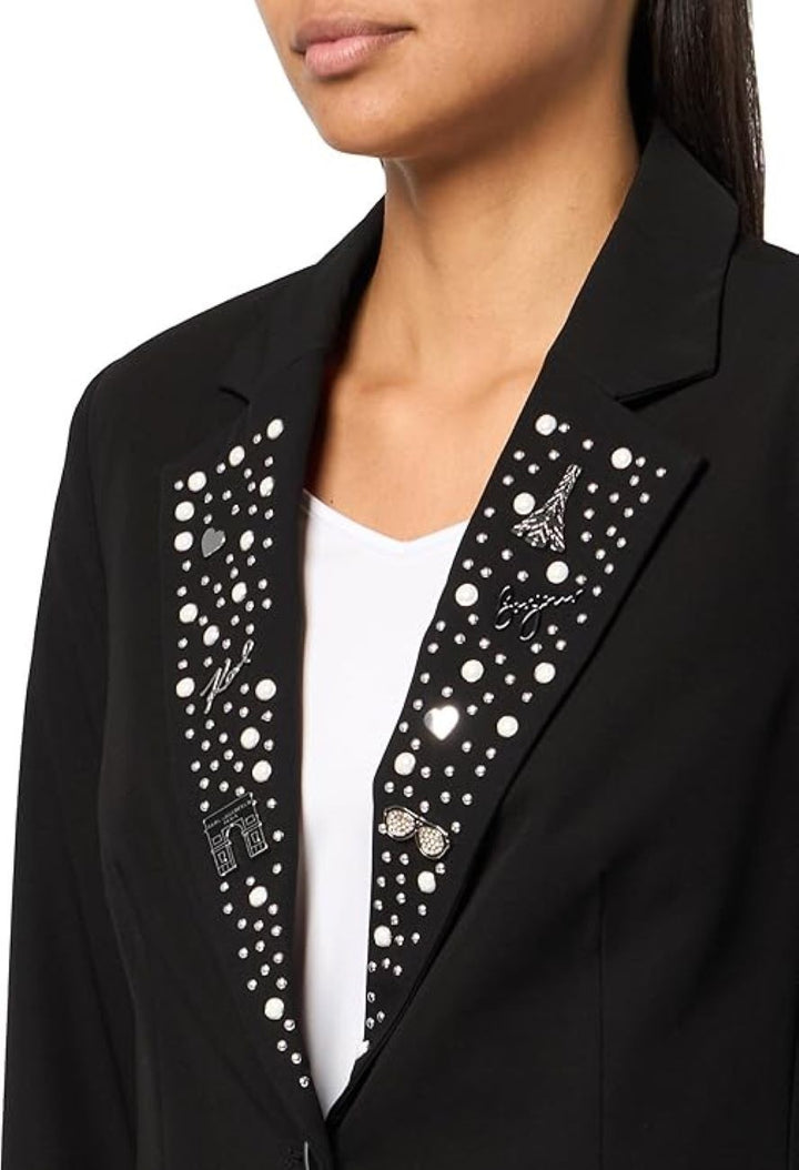 Karl Lagerfeld Paris Embellished Lapels Blazer