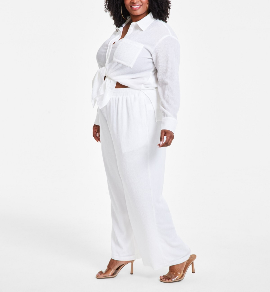 Nina Parker Trendy Plus Size Textured Pull-On Pants MSRP $89
