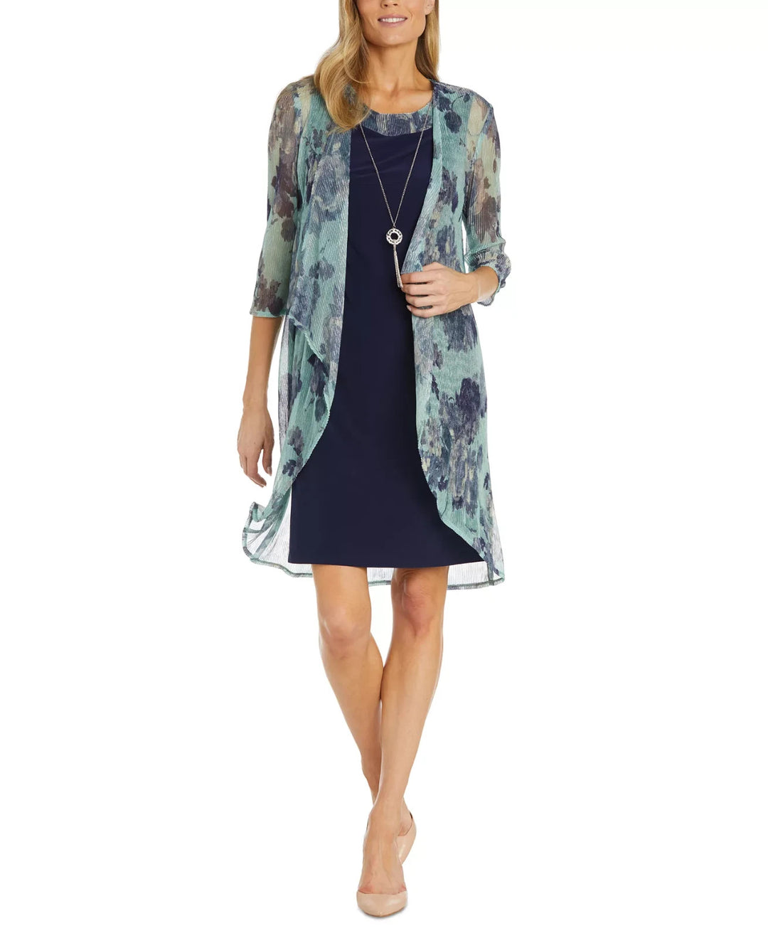 R & M Richards Women's 2-Pc. Printed Jacket & Dress Set MSRP $99
