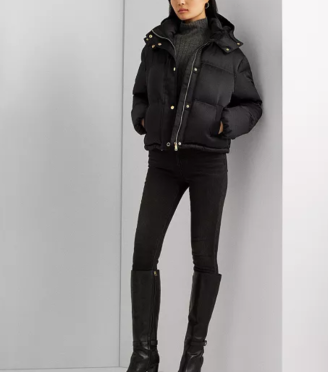 Lauren Ralph Lauren Satin Down Coat MSRP $365