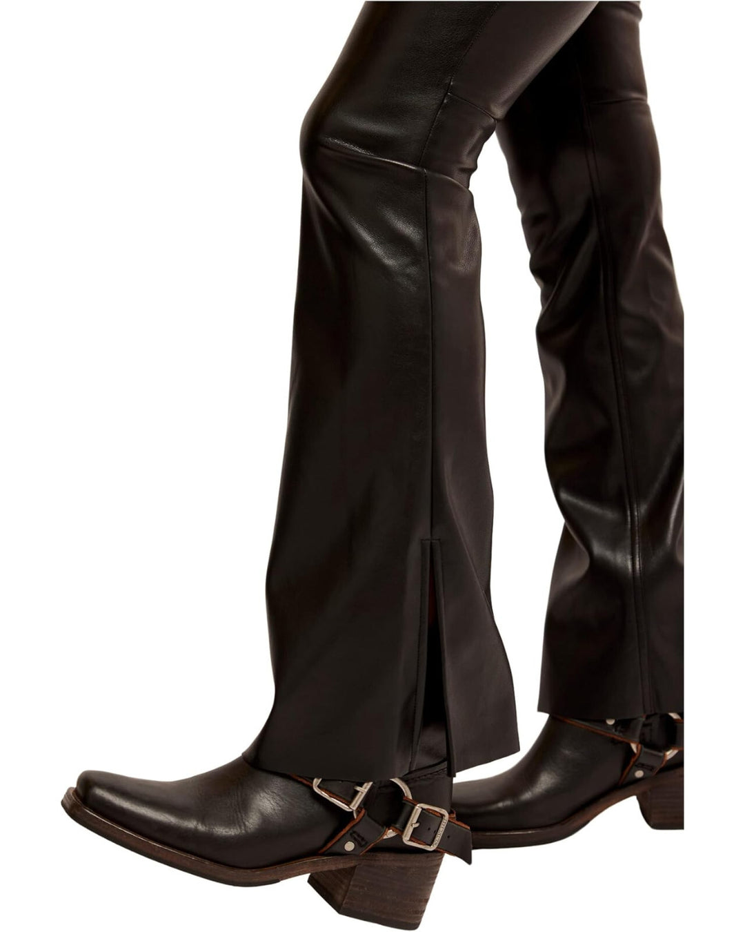 Free People Level Up Faux Leather Slit Cuff Pants MSRP $98