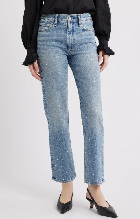 Rag & Bone Harlow Mid-Rise Ankle Jewel Straight Jean MSRP $295