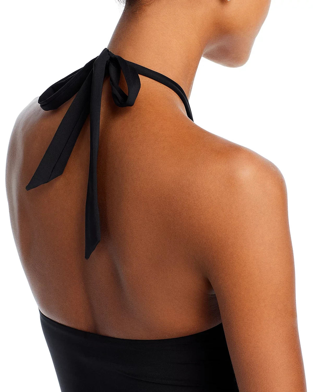 AQUA Swim Rosette One Piece Halter Swimsuit MSRP $108