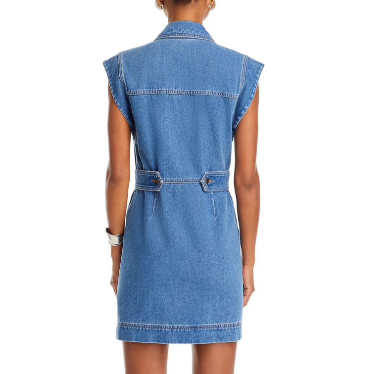 veronica beard jax denim dress Veronica Beard Jax Cap-Sleeve Mini Cargo Dress