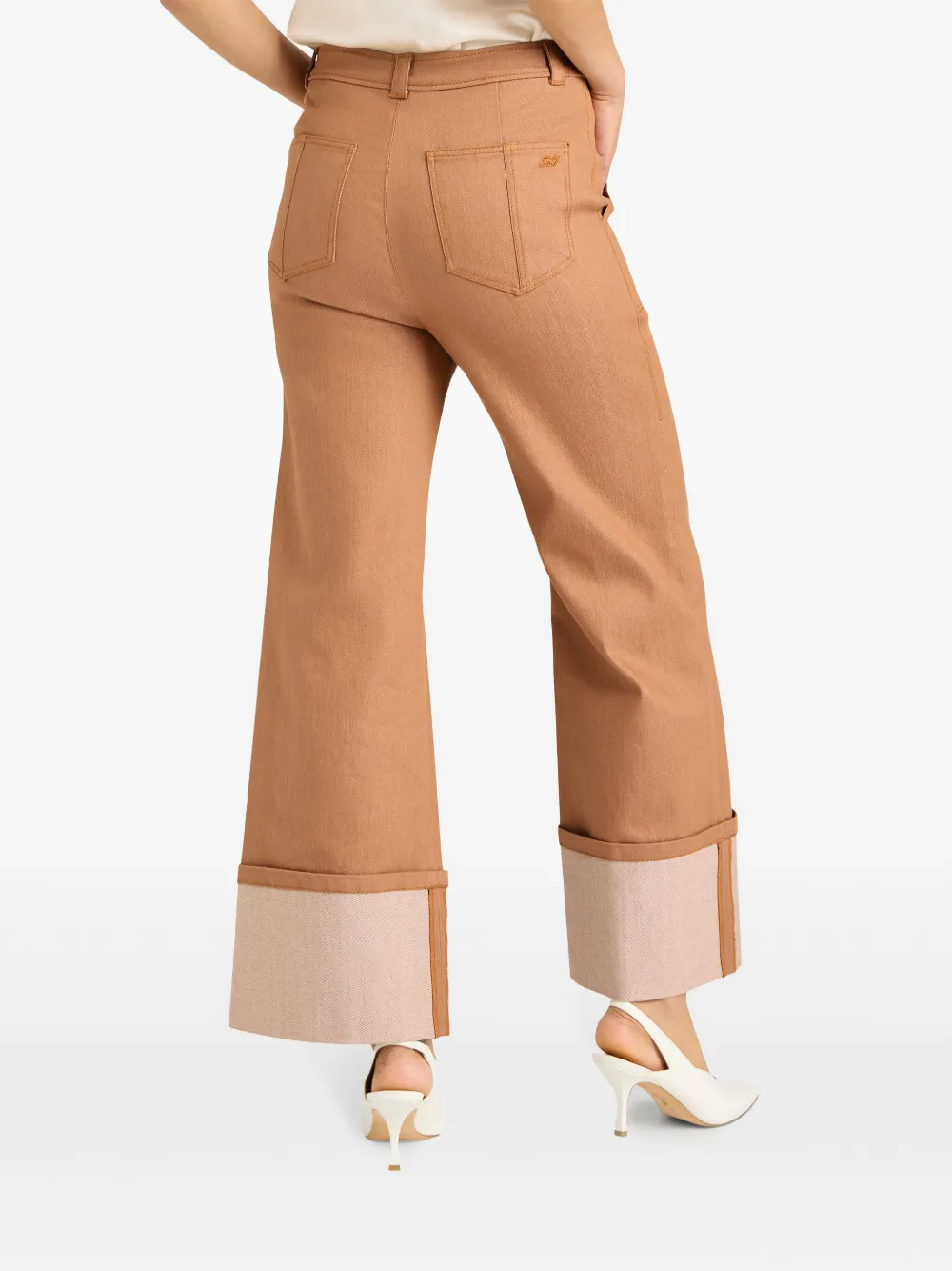 Cinq a Sept Benji Cropped Wide Leg Denim Pants MSRP $295