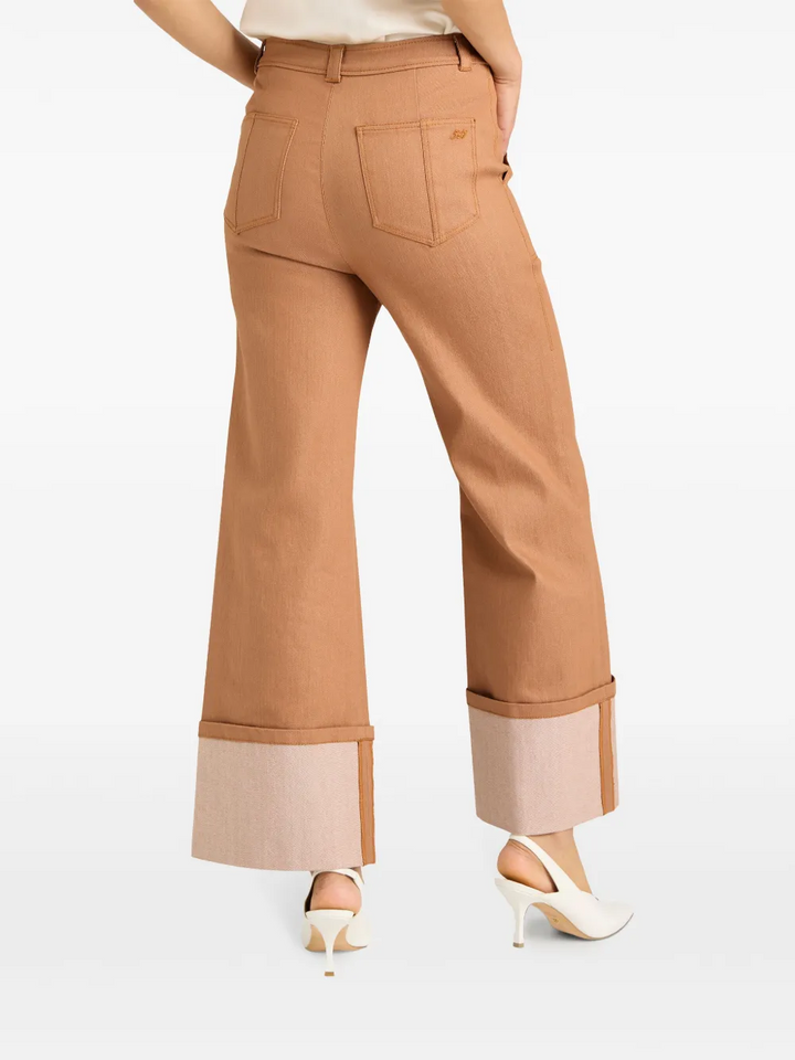 Cinq a Sept Benji Cropped Wide Leg Denim Pants MSRP $295