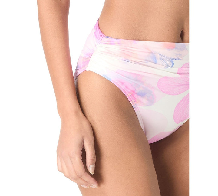 Carmen Marc Valvo Printed Shirred-Side Bikini Bottoms MSRP $ 62