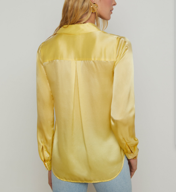 L'Agence Tyler Silk Button Front Blouse MSRP $325