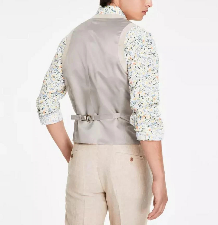 Bar III Slim-Fit Linen Suit Vest MSRP $115
