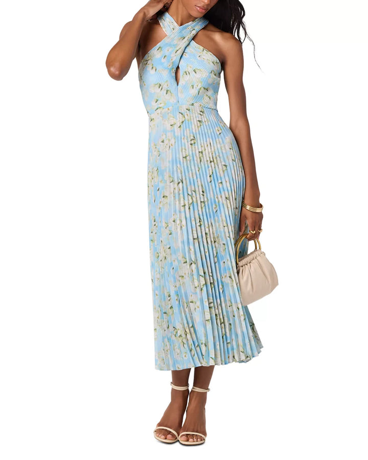 ASTR the Label Samantha Pleated Back Cutout Dress MSRP $188
