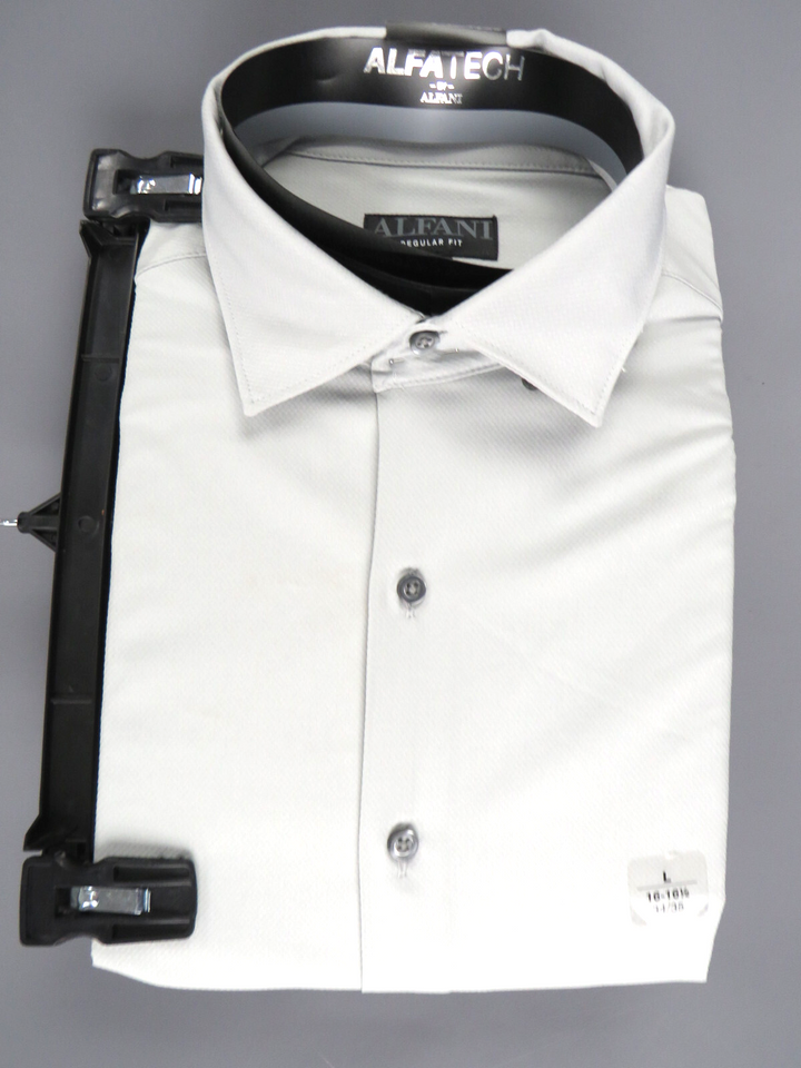Alfani Regular Fit Travel Ready Solid Dress Shirt MSRP $70