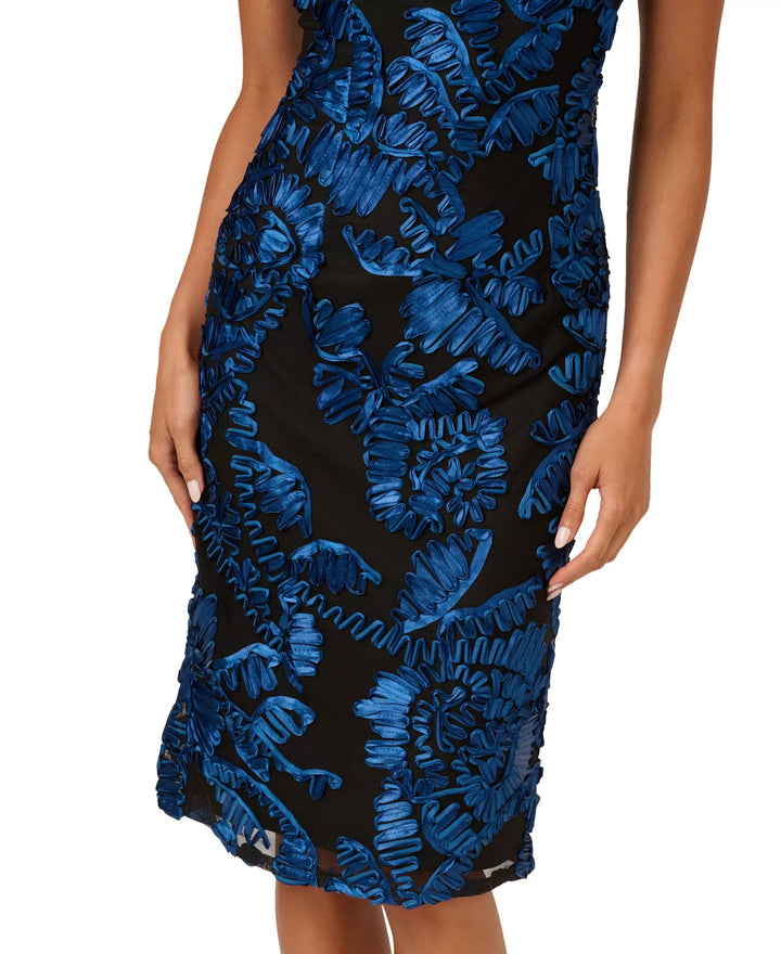 Adrianna Papell Women's Soutache Off-The-Shoulder Sheath Dress MSRP $189.00
