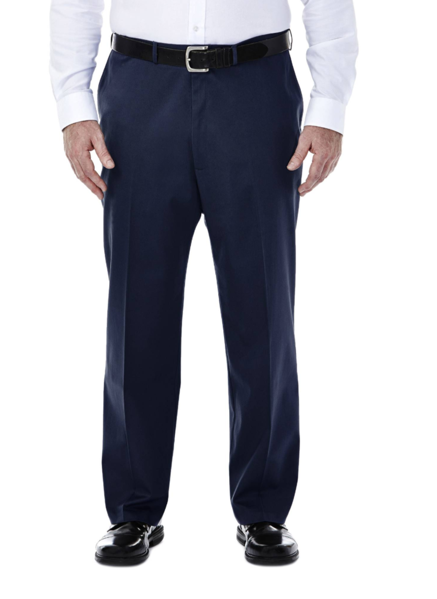 Haggar Men's Big & Tall Premium No Iron Khaki Classic Fit Pants MSRP $80