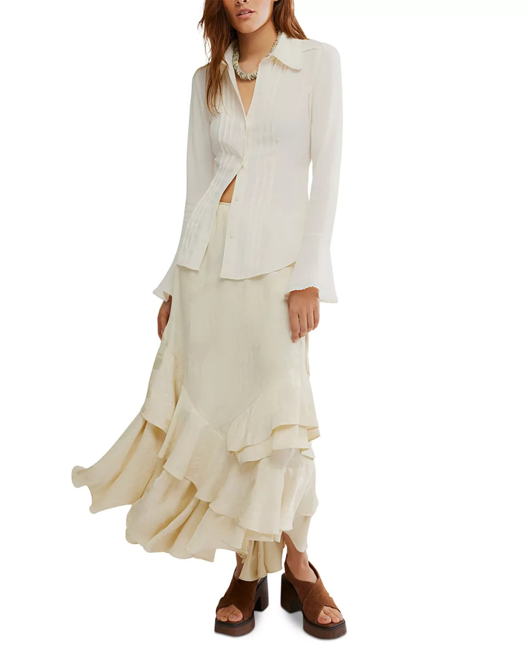 Free People Melrose Lace Trim Blouse MSRP $128