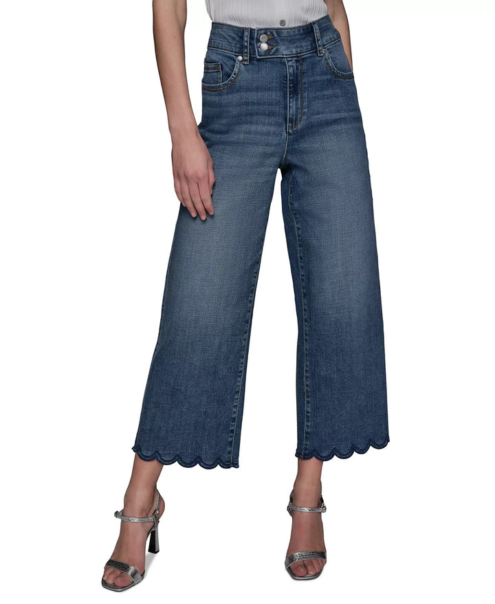Karl Lagerfeld Paris High Rise Scalloped Jeans MSRP $129