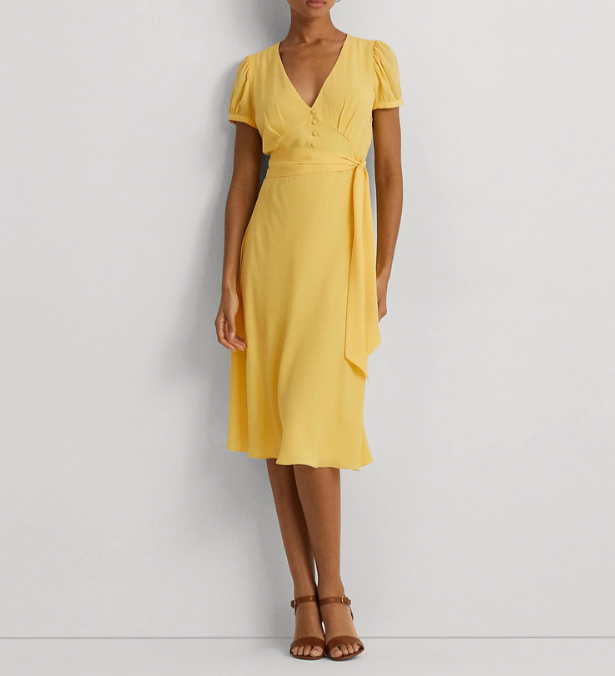 LAUREN Ralph Lauren Empire-Waist A-Line Dress MSRP $165