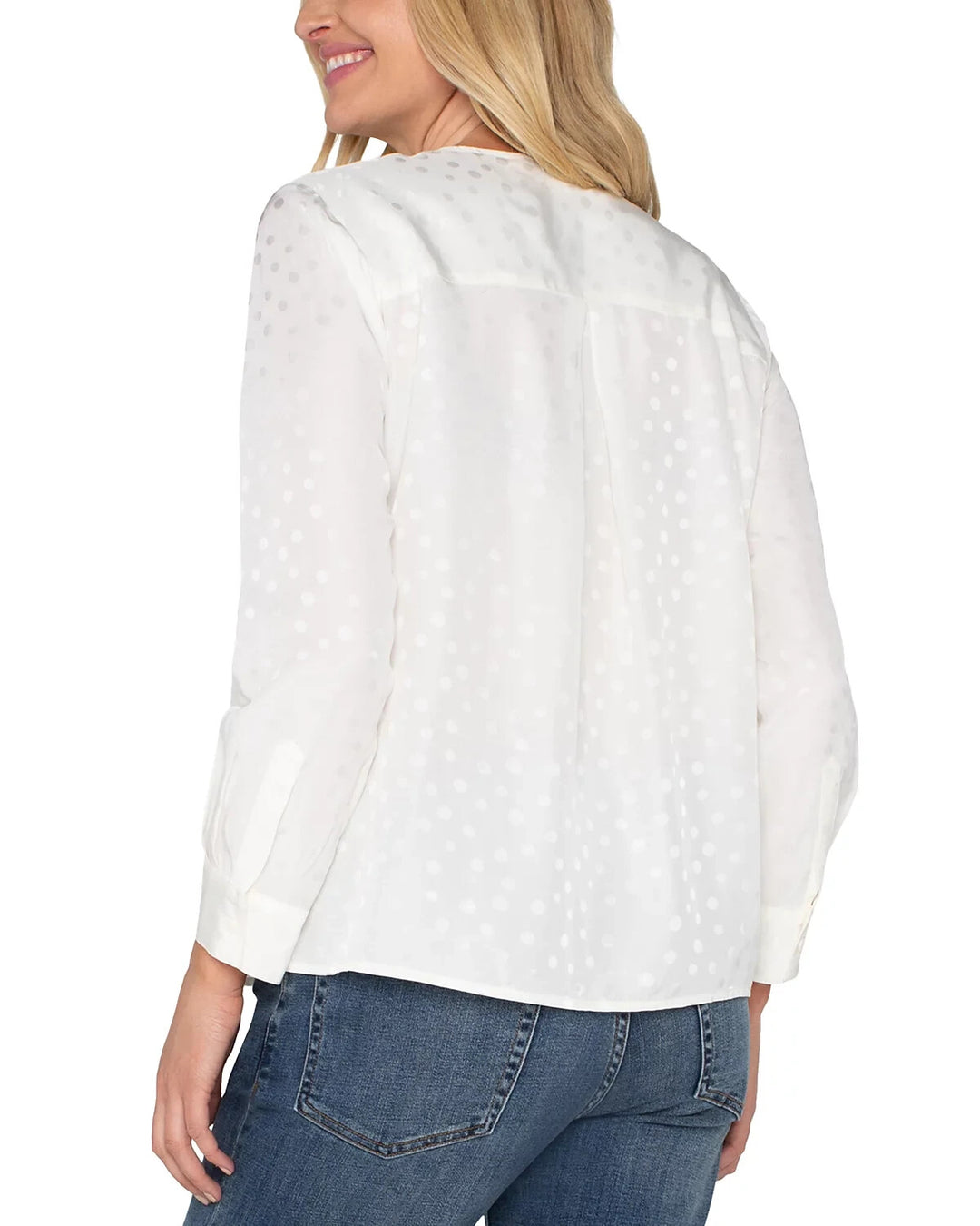 Liverpool Los Angeles Popover Woven Blouse  MSRP $98