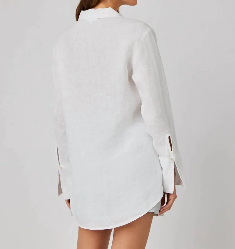 Bella Dahl Linen Tie Neck Tunic MSRP $208