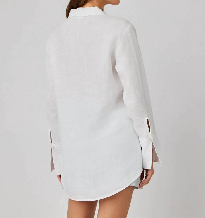 Bella Dahl Linen Tie Neck Tunic MSRP $208