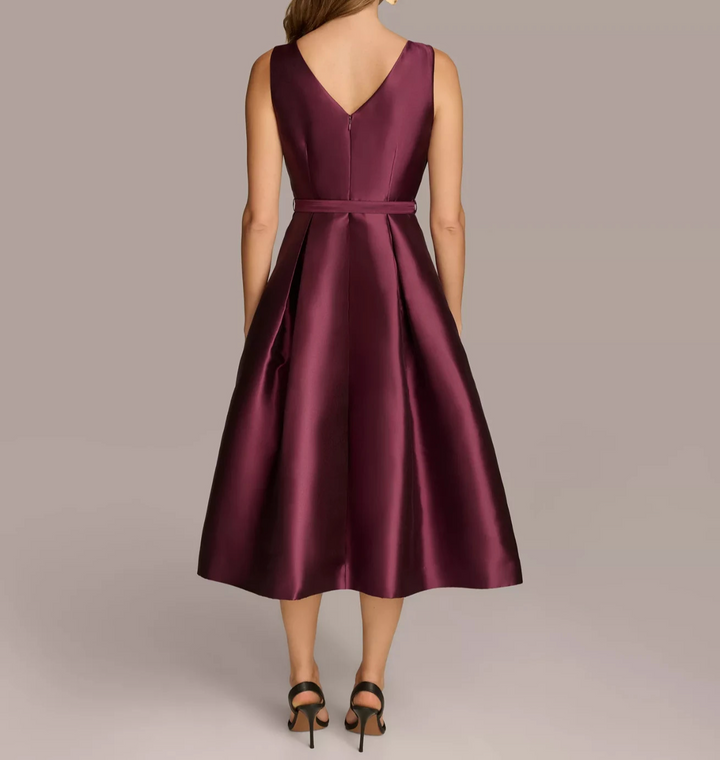 Donna Karan New York Belted Sleeveless Fit & Flare Midi Dres MSRP $299