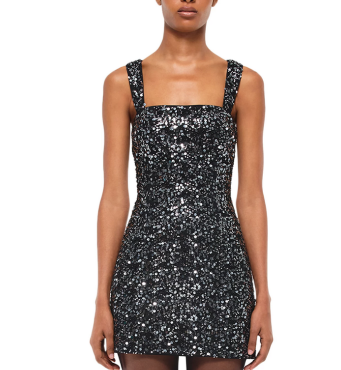 SIMKHAI Benson Sequined Mini Dress MSRP $495