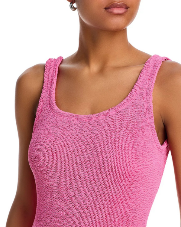 Hunza G Square Neck Crinkle One Piece Swimsuit MSRP $240