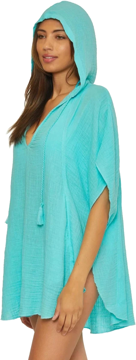 Trina Turk Serene Cotton Eyelash Trim Cover up Poncho MSRP $152