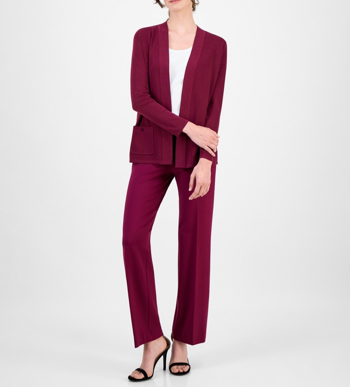 Anne Klein Women's Malibu Fine Rib Open-Front Cardigan MSRP $89