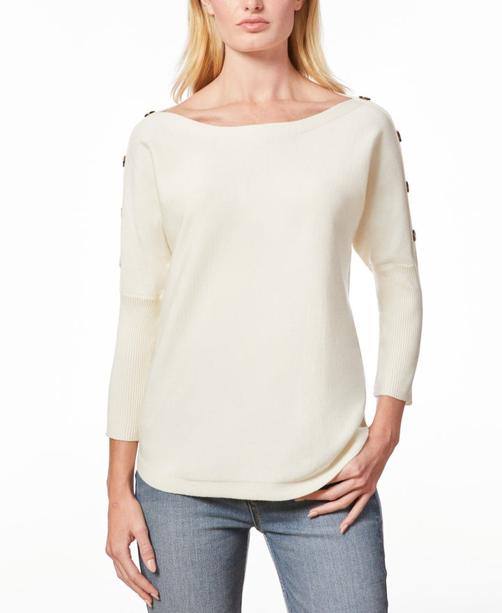 Melissa Paige Women's Dolman-Sleeve Buttoned-Sleeve Sweater MSRP $46.50