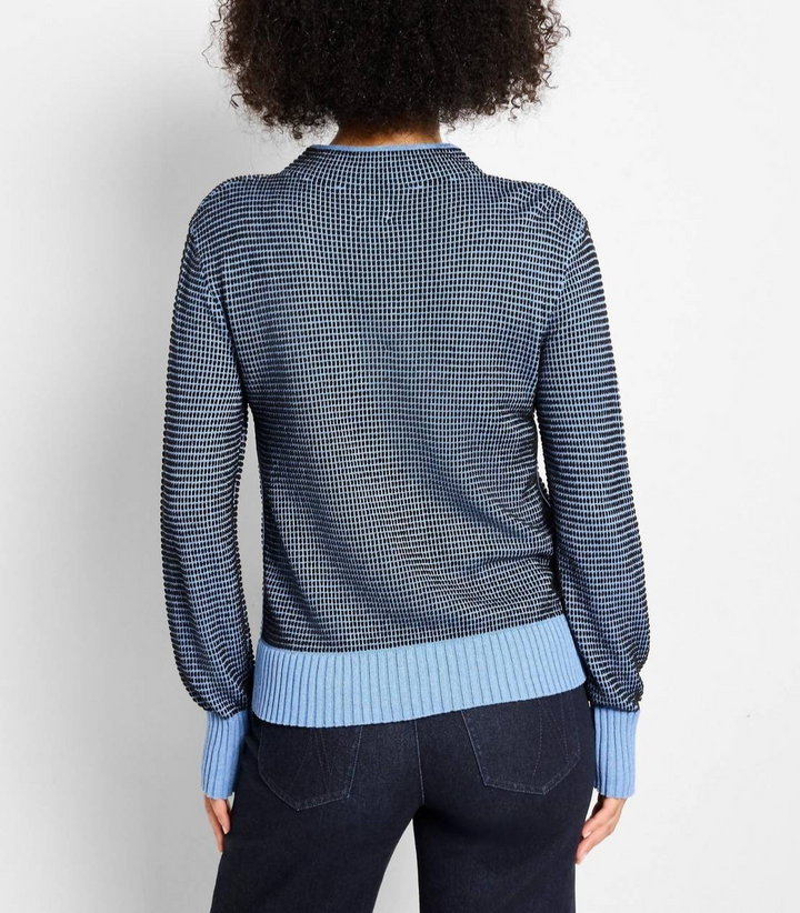 Nic+Zoe Funnel Neck Pixel Knit Sweater MSRP $158