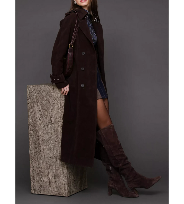 Avec Les Filles Faux Suede Utility Trench MSRP $218