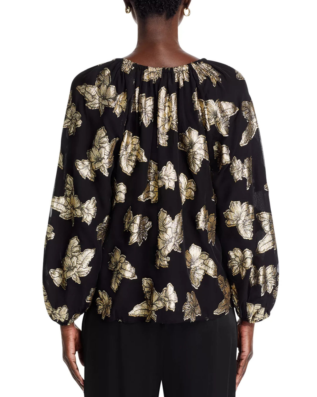 Tommy Bahama Shimmering Shores Tie Neck Blouse MSRP $148
