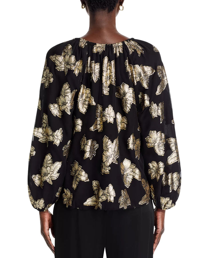 Tommy Bahama Shimmering Shores Tie Neck Blouse MSRP $148
