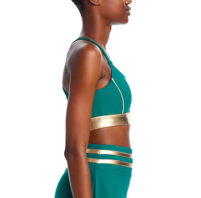 AQUA Athletic x Venus Williams Metallic Contrast Sports Bra MSRP $68
