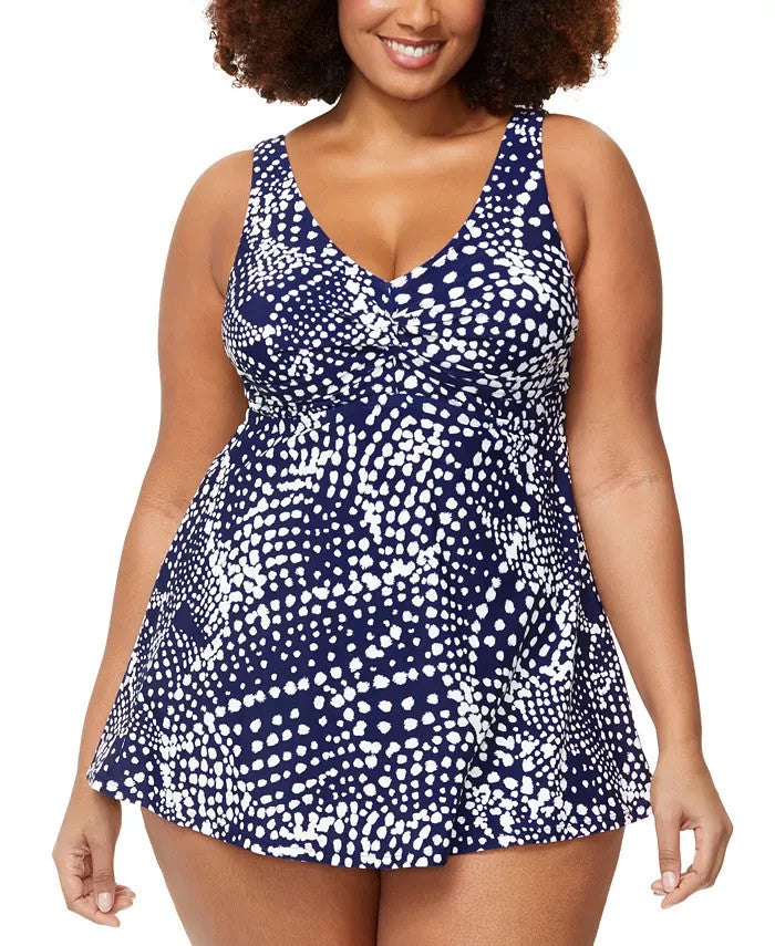 Raisins Curve Trendy Plus Size Lucia Swim Dress MSRP $102