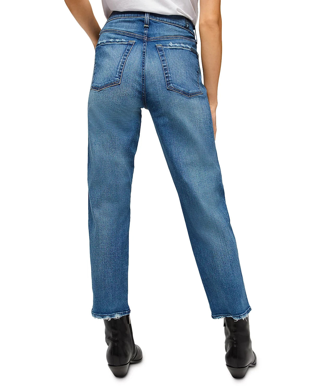 7 For All Mankind High Rise Ankle Straight Jeans MSRP $198