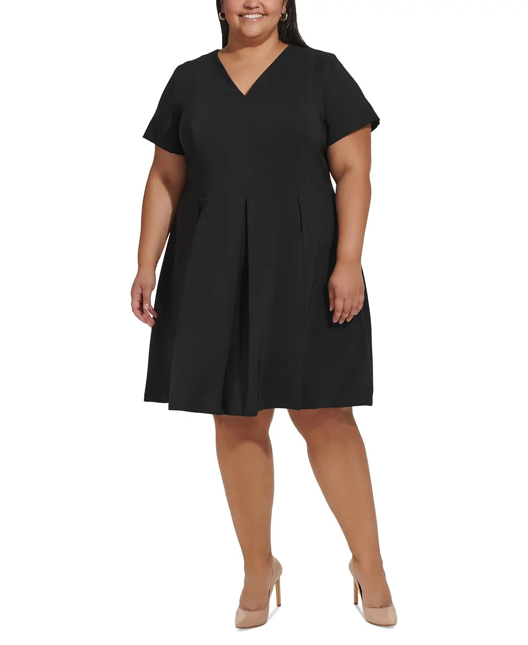 Tommy Hilfiger Plus Size V-Neck Fit & Flare Dress MSRP $129