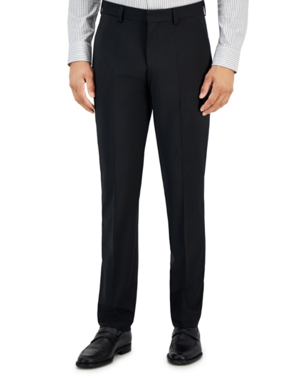 HUGO by Hugo Boss Modern-Fit Solid Wool-Blend Suit Trousers MSRP $198