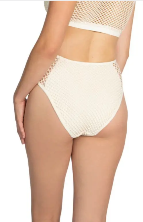 Robin Piccone Pua Mesh High Waist Bikini Bottom MSRP $98