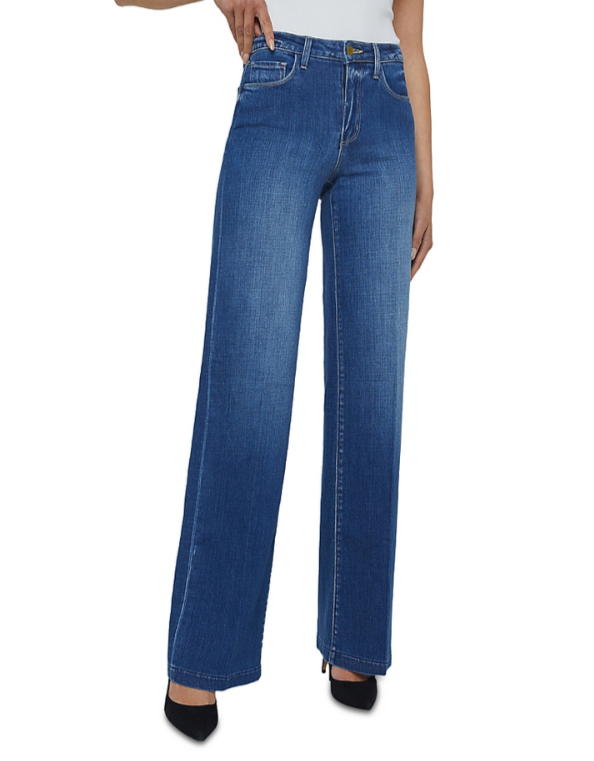 L'Agence Clayton High Rise Wide Leg Jeans MSRP $295