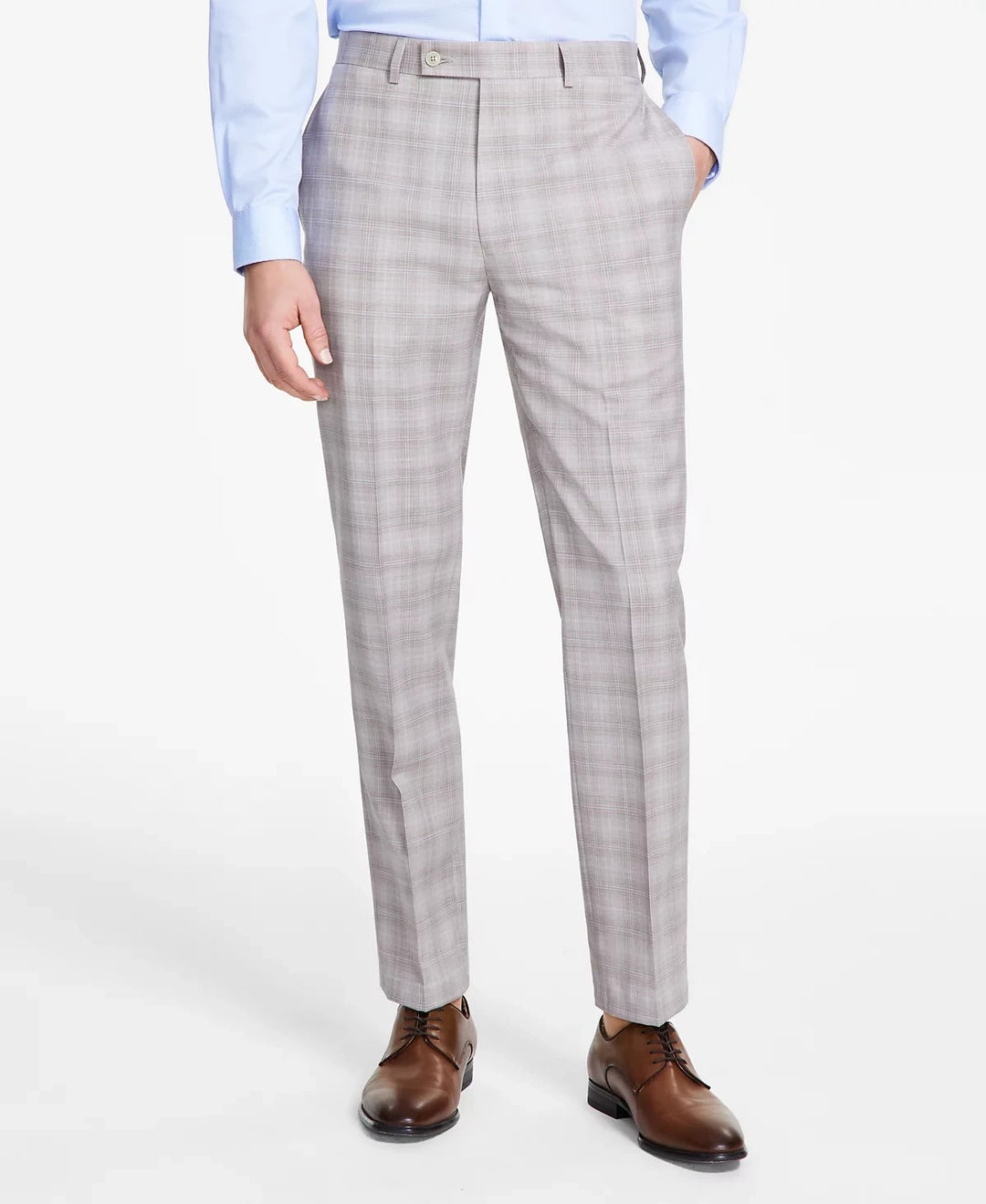 Calvin Klein Men's Slim-Fit Wool Blend Stretch Plaid Pants MSRP $190