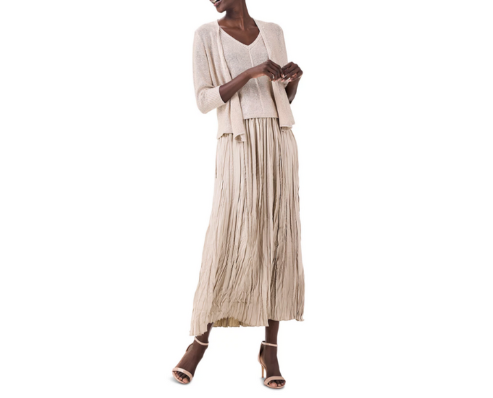 NIC+ZOE Crinkle Crush Midi Skirt MSRP $188