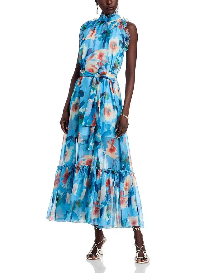 Nancy Yang Tiered Floral-Print Dress MSRP $199