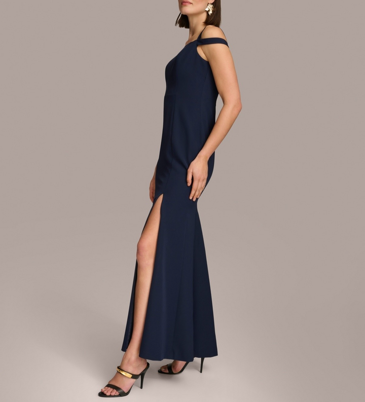 Donna Karan Women's Sweetheart-Neck Cold-Shoulder Gown MSRP $259